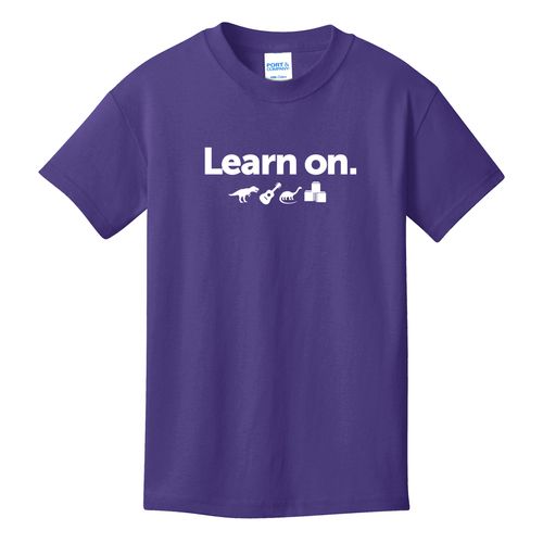Learn On. Youth T-Shirt - White Imprint (KA-PC54Y-LEARN-W) image thumbnail