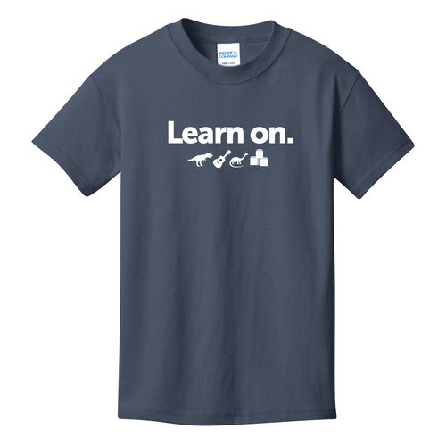 Learn On. Youth T-Shirt - White Imprint (KA-PC54Y-LEARN-W) image thumbnail