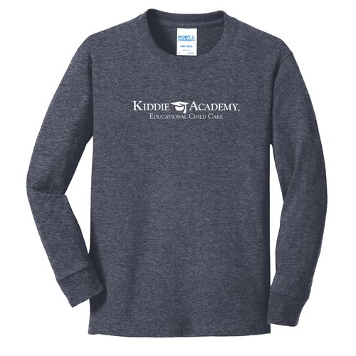 Community Begins Here Youth Long Sleeve T-Shirt - White Imprint (KA-PC54YLS-COMM-W) image thumbnail