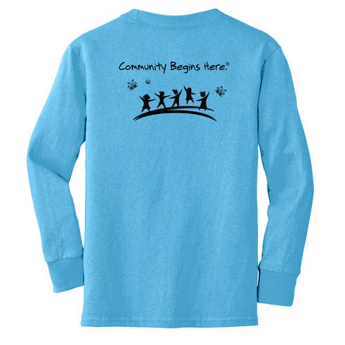 Community Begins Here Youth Long Sleeve T-Shirt - Black Imprint (KA-PC54YLS-COMM-B) image thumbnail