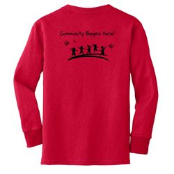 Image of Community Begins Here Youth Long Sleeve T-Shirt - Black Imprint (KA-PC54YLS-COMM-B)