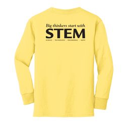 Image of STEM Youth Long Sleeve T-Shirt - Black Imprint (KA-PC54YLS-STEM-B)