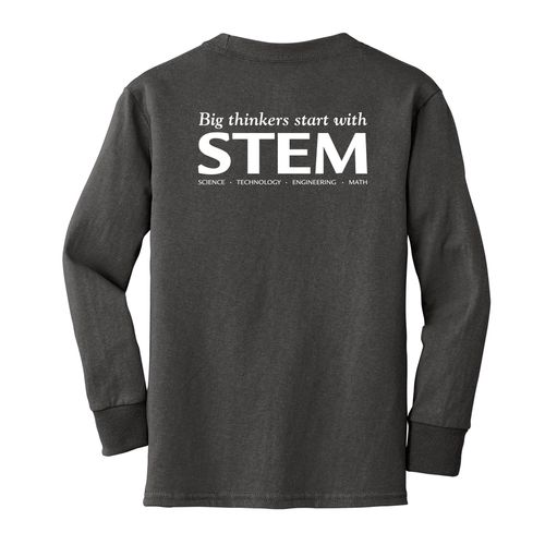 STEM Youth Long Sleeve T-Shirt - White Imprint (KA-PC54YLS-STEM-W) image thumbnail