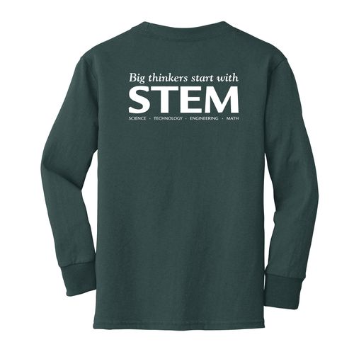 STEM Youth Long Sleeve T-Shirt - White Imprint (KA-PC54YLS-STEM-W) image thumbnail