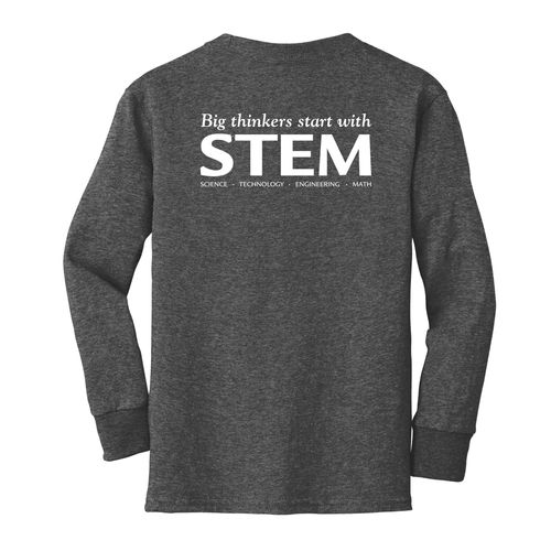 STEM Youth Long Sleeve T-Shirt - White Imprint (KA-PC54YLS-STEM-W) image thumbnail