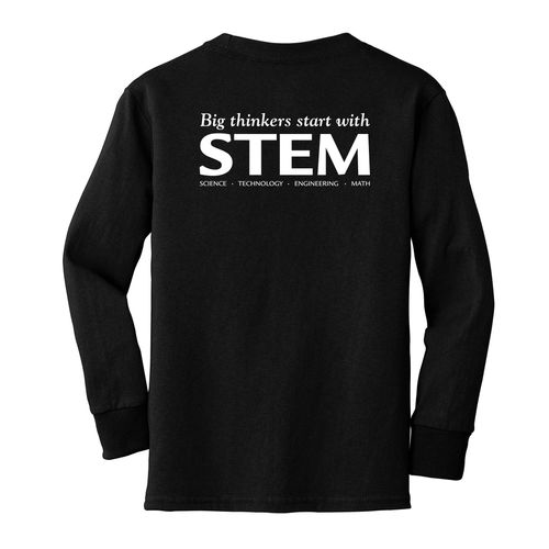 STEM Youth Long Sleeve T-Shirt - White Imprint (KA-PC54YLS-STEM-W) image thumbnail