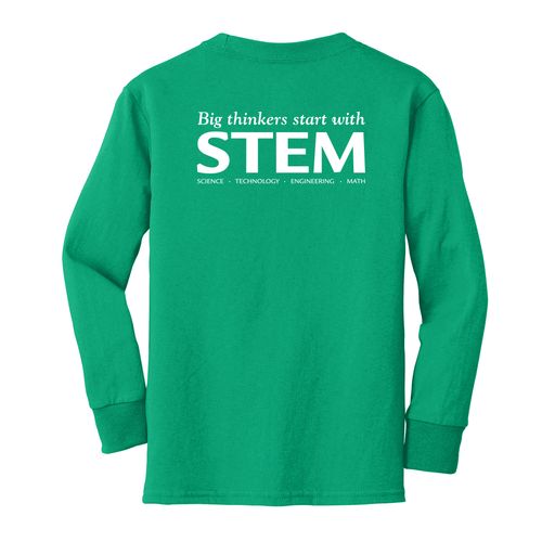STEM Youth Long Sleeve T-Shirt - White Imprint (KA-PC54YLS-STEM-W) image thumbnail