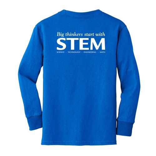 STEM Youth Long Sleeve T-Shirt - White Imprint (KA-PC54YLS-STEM-W) image thumbnail