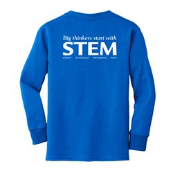 Image of STEM Youth Long Sleeve T-Shirt - White Imprint (KA-PC54YLS-STEM-W)