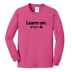 Image of Learn On. Youth Long Sleeve T-Shirt - Black Imprint (KA-PC54YLS-LEARN-B)