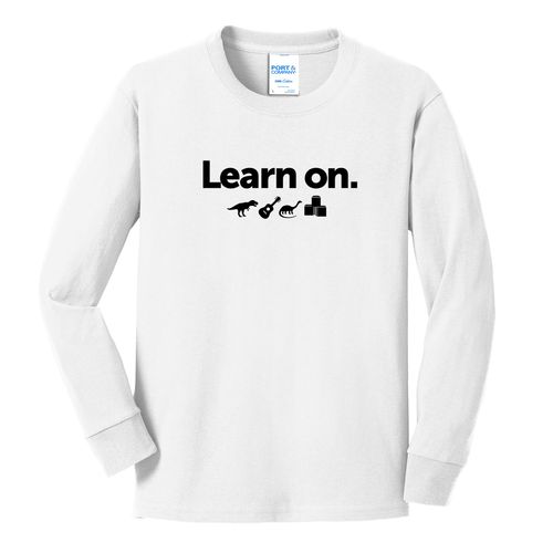 Learn On. Youth Long Sleeve T-Shirt - Black Imprint (KA-PC54YLS-LEARN-B) image thumbnail