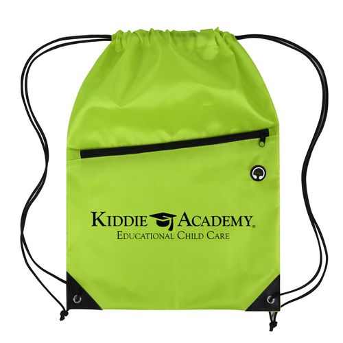 Drawstring Backpack with Front Zipper Pocket (KA-123921) image thumbnail