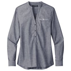 Image of Port Authority Women's Long Sleeve Chambray Easy Care Shirt (KA-LW382)