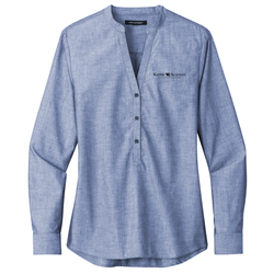 Image of Port Authority Women's Long Sleeve Chambray Easy Care Shirt (KA-LW382)