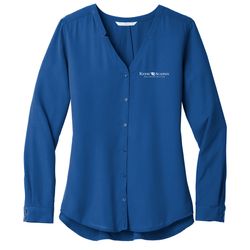 Image of Port Authority Women's Long Sleeve Button-Front Blouse (KA-LW700)