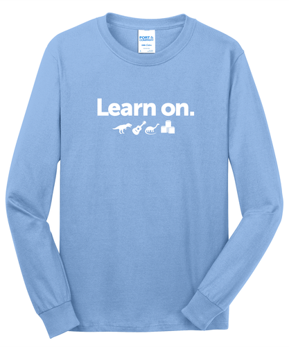 Learn On. Adult Long Sleeve T-Shirt - White Imprint (KA-PC54LS-LEARN-W) image thumbnail