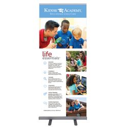 Image of Life Essentials Roll Up Banner Stand 80" H (KA-LE-OC-ER33.5SLVG)
