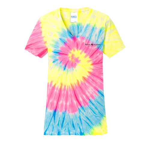 Port & Company Women's Tie-Dye V-Neck Tee - Black Imprint (KA-LPC147V-B) image thumbnail