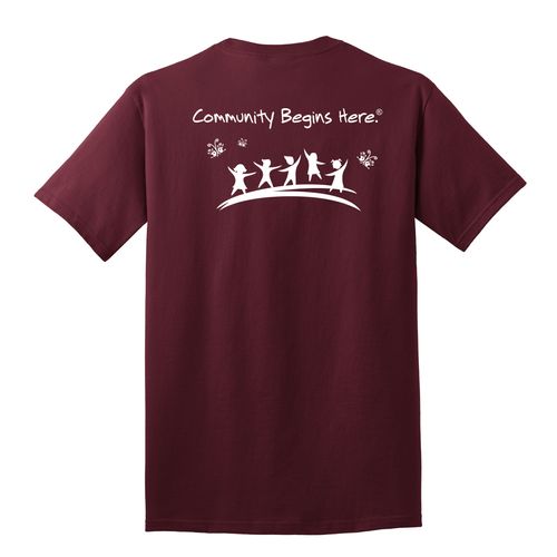 Community Begins Here Adult T-Shirt - White Imprint (KA-PC54-COMM-W) image thumbnail