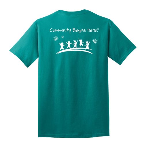 Community Begins Here Adult T-Shirt - White Imprint (KA-PC54-COMM-W) image thumbnail