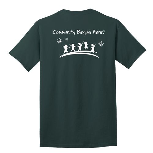 Community Begins Here Adult T-Shirt - White Imprint (KA-PC54-COMM-W) image thumbnail