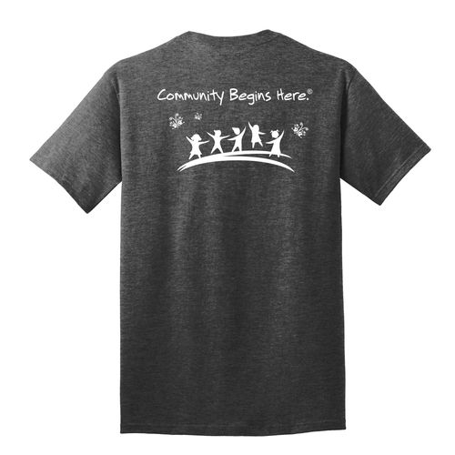 Community Begins Here Adult T-Shirt - White Imprint (KA-PC54-COMM-W) image thumbnail