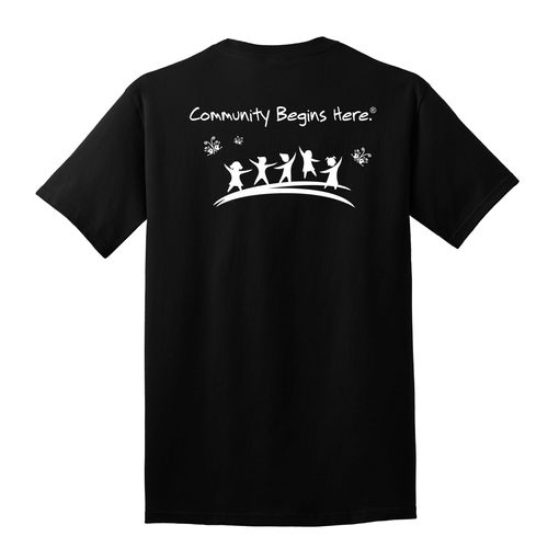 Community Begins Here Adult T-Shirt - White Imprint (KA-PC54-COMM-W) image thumbnail