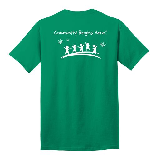 Community Begins Here Adult T-Shirt - White Imprint (KA-PC54-COMM-W) image thumbnail