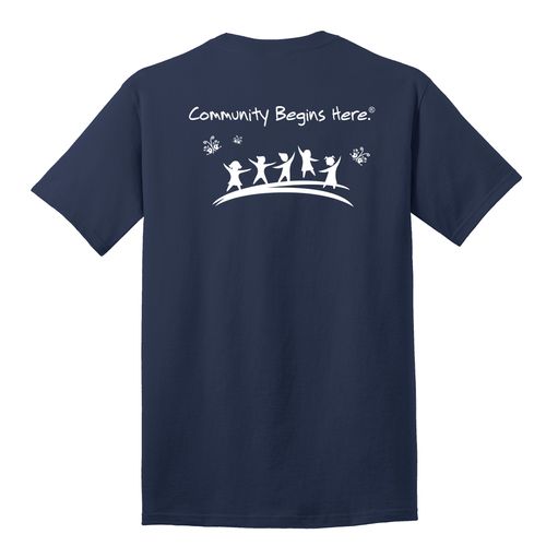 Community Begins Here Adult T-Shirt - White Imprint (KA-PC54-COMM-W) image thumbnail