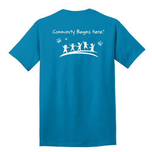 Community Begins Here Adult T-Shirt - White Imprint (KA-PC54-COMM-W) image thumbnail