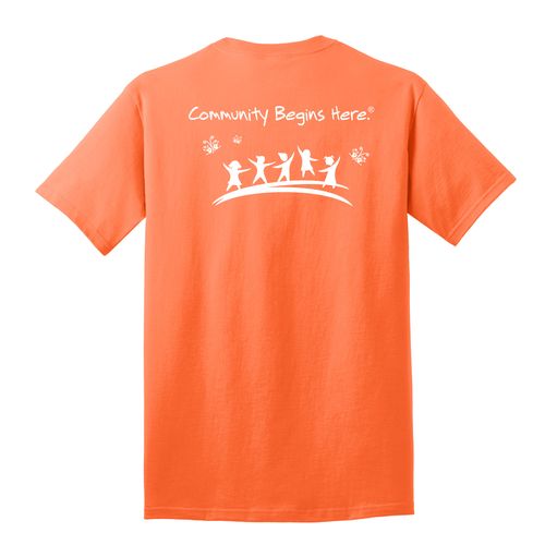 Community Begins Here Adult T-Shirt - White Imprint (KA-PC54-COMM-W) image thumbnail