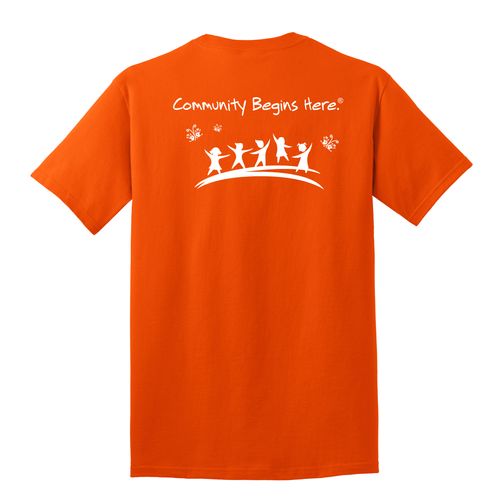 Community Begins Here Adult T-Shirt - White Imprint (KA-PC54-COMM-W) image thumbnail