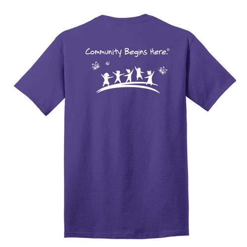 Community Begins Here Adult T-Shirt - White Imprint (KA-PC54-COMM-W) image thumbnail