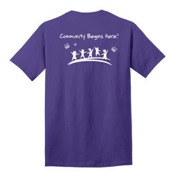 Image of Community Begins Here Adult T-Shirt - White Imprint (KA-PC54-COMM-W)
