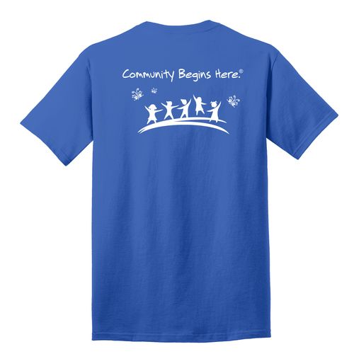 Community Begins Here Adult T-Shirt - White Imprint (KA-PC54-COMM-W) image thumbnail
