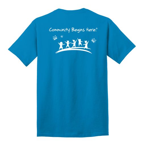 Community Begins Here Adult T-Shirt - White Imprint (KA-PC54-COMM-W) image thumbnail
