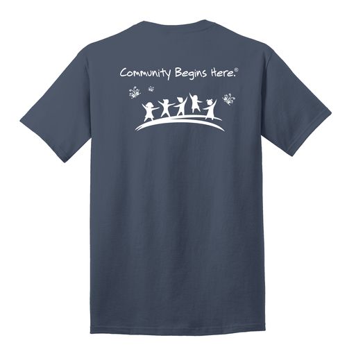 Community Begins Here Adult T-Shirt - White Imprint (KA-PC54-COMM-W) image thumbnail