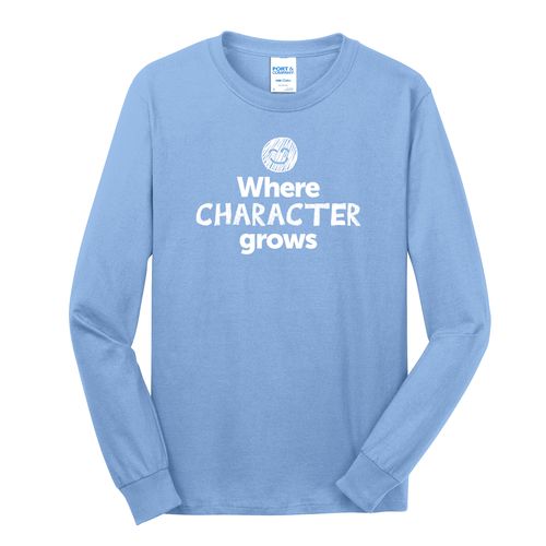 Where CHARACTER Grows EMOJI Adult Long Sleeve T-Shirt - White Imprint (KA-PC54LS-CHARF-W) image thumbnail