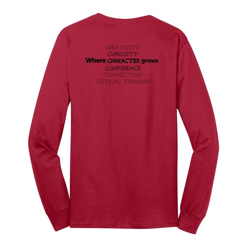 Where CHARACTER Grows HALFTONE Adult Long Sleeve T-Shirt - Black Imprint (KA-PC54LS-CHARB-B) image thumbnail