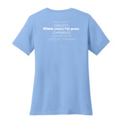 Image of Where CHARACTER Grows HALFTONE Women's T-Shirt - White Imprint (KA-LPC54-CHARB-W)