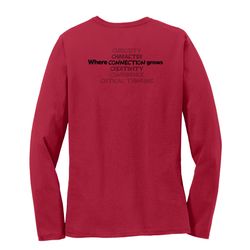 Image of Where CONNECTION Grows HALFTONE Women's Long Sleeve T-Shirt - Black Imprint (KA-LPC54LS-CONNB-B)