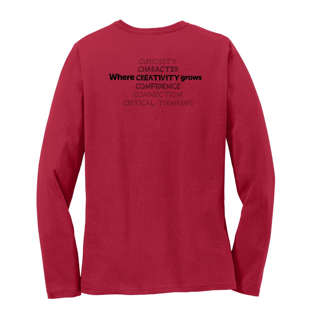 Where CREATIVITY Grows HALFTONE Women's Long Sleeve T-Shirt - Black Imprint (KA-LPC54LS-CREATB-B) primary image