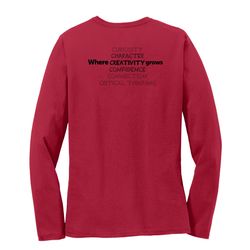 Image of Where CREATIVITY Grows HALFTONE Women's Long Sleeve T-Shirt - Black Imprint (KA-LPC54LS-CREATB-B)
