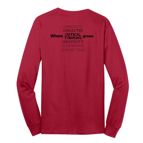 Where CRITICAL THINKING Grows HALFTONE Adult Long Sleeve T-Shirt - Black Imprint (KA-PC54LS-CRITB-B) image thumbnail