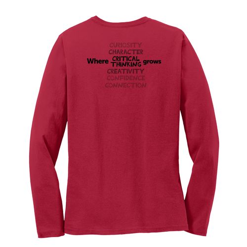 Where CRITICAL THINKING Grows HALFTONE Women's Long Sleeve T-Shirt - Black Imprint (KA-LPC54LS-CRITB-B) image thumbnail