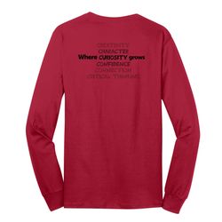 Image of Where CURIOSITY Grows HALFTONE Adult Long Sleeve T-Shirt - Black Imprint (KA-PC54LS-CURIB-B)