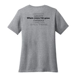 Image of Where CHARACTER Grows HALFTONE Women's T-Shirt - Black Imprint (KA-LPC54-CHARB-B)