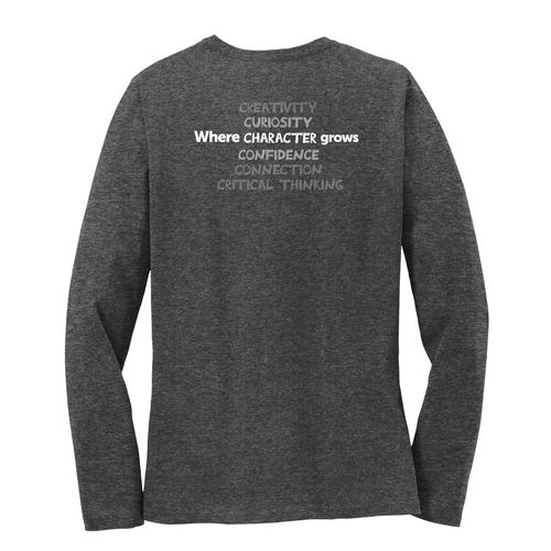 Where CHARACTER Grows HALFTONE Women's Long Sleeve T-Shirt - White Imprint (KA-LPC54LS-CHARB-W) image thumbnail