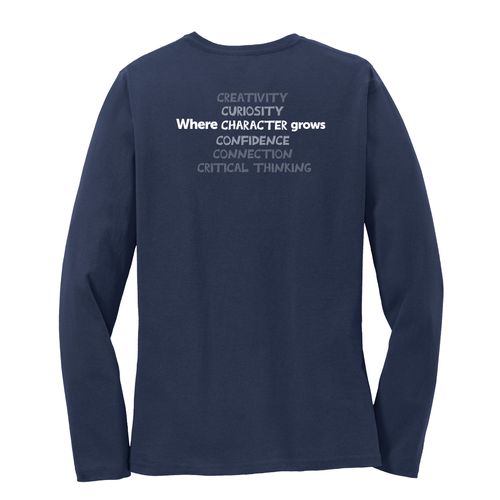Where CHARACTER Grows HALFTONE Women's Long Sleeve T-Shirt - White Imprint (KA-LPC54LS-CHARB-W) image thumbnail