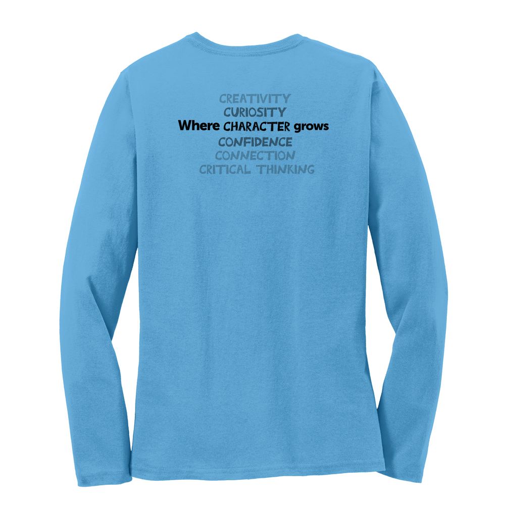 Where CHARACTER Grows HALFTONE Women's Long Sleeve T-Shirt - Black Imprint (KA-LPC54LS-CHARB-B) primary image
